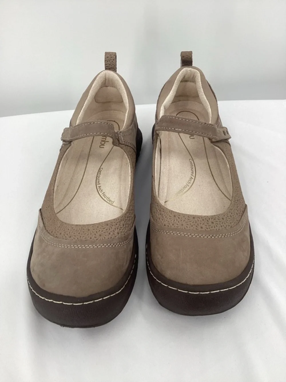 Jambu Ezra Women's Taupe Mary Jane Flats with Strap